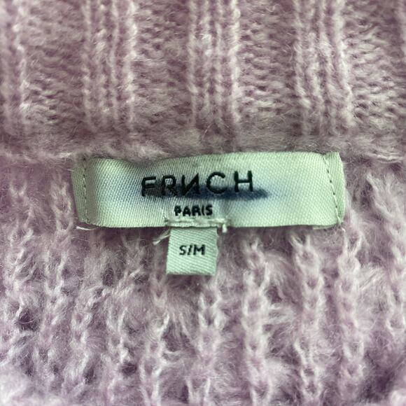 FRNCH Paris Crew Neck Pointelle Knit Sweater Lavender Sweater Size S/M - Picture 4 of 6